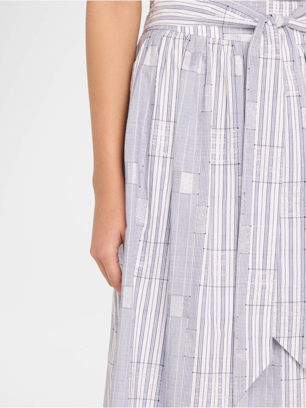 Ramy Brook Lavender Striped Maxi Skirt with Tie Waist - Picture 2 of 6